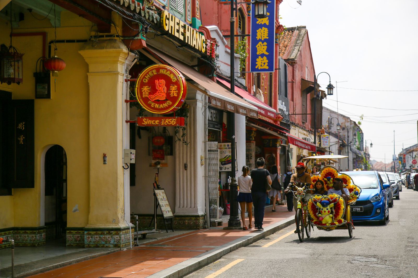 Jonker Street shophouses in Melaka